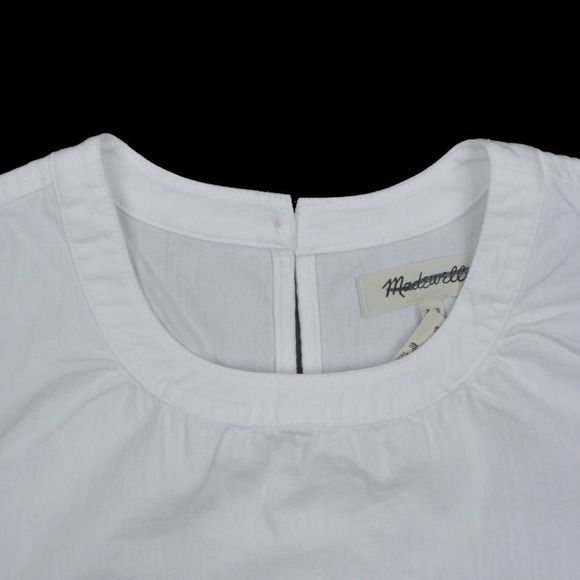 New MADEWELL Size XS Denim Tie-Cuff Shirt in Pure White - Picture 7 of 7